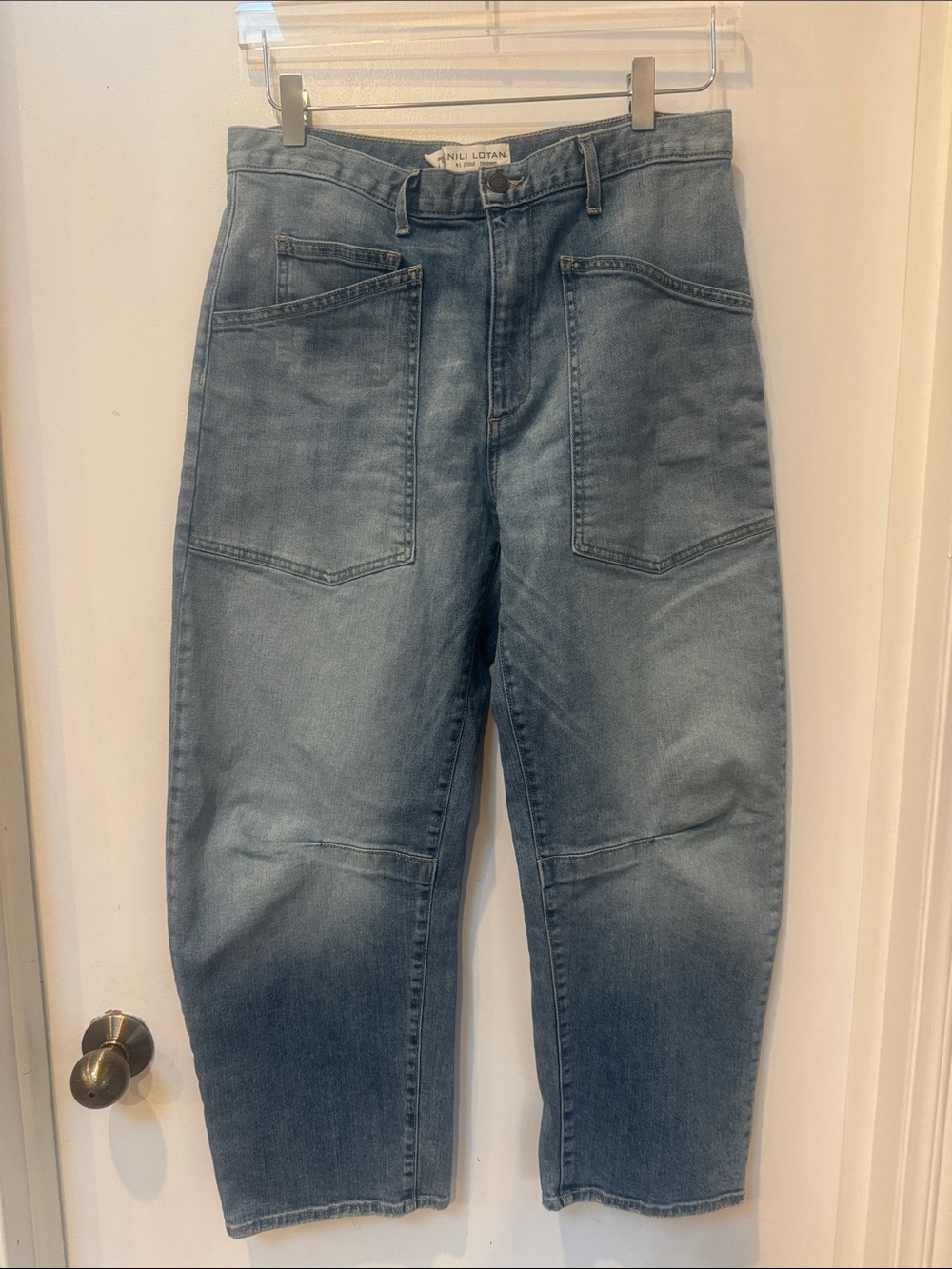 Nili Lotan SHON Barrel Leg Jeans Summer Wash 28 - Picture 2 of 10